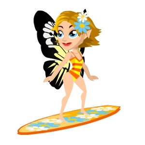 Yellow Butterfly Pixie Surfer